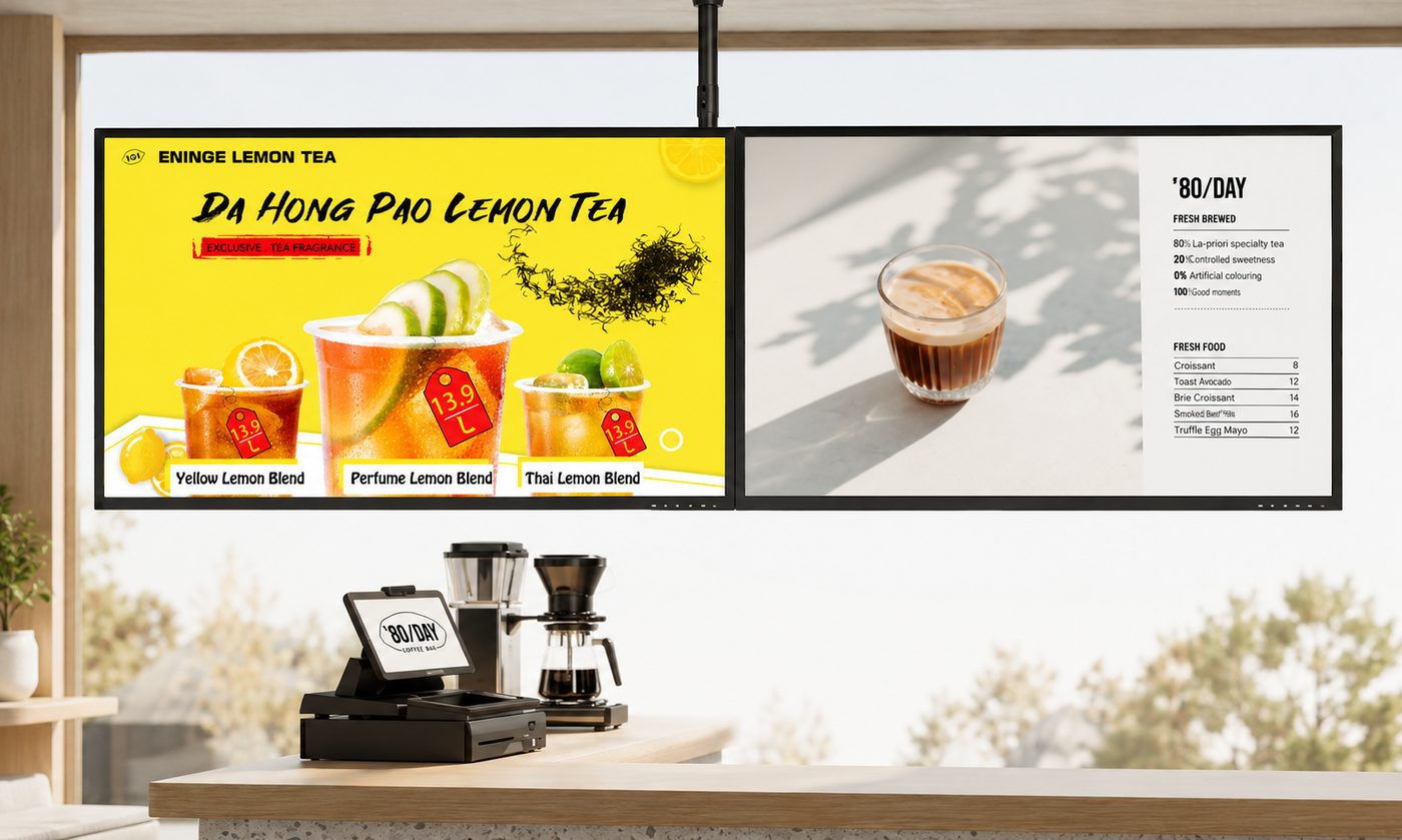Eninge Tea Shop & '80/Day — Signage & POS project by Creads Solution